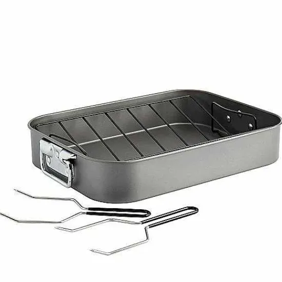 Food Network™ Cookware & Bakeware*Food Network 16-In. Roasting Pan With Rack & Lifters