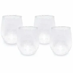 Food Network™ Drinkware & Glassware*Food Network 4-Pc. Clear Textured Acrylic Stemless Wine Glass Set
