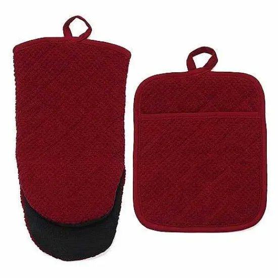 Food Network™ Kitchen Linens*Food Network Terry Neoprene Oven Mitt & Pot Holder Set