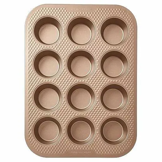 Food Network™ Cookware & Bakeware*Food Network Textured Performance Series 12-Cup Nonstick Muffin Pan Bronze